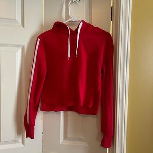 Red long sleeve crop hoodie